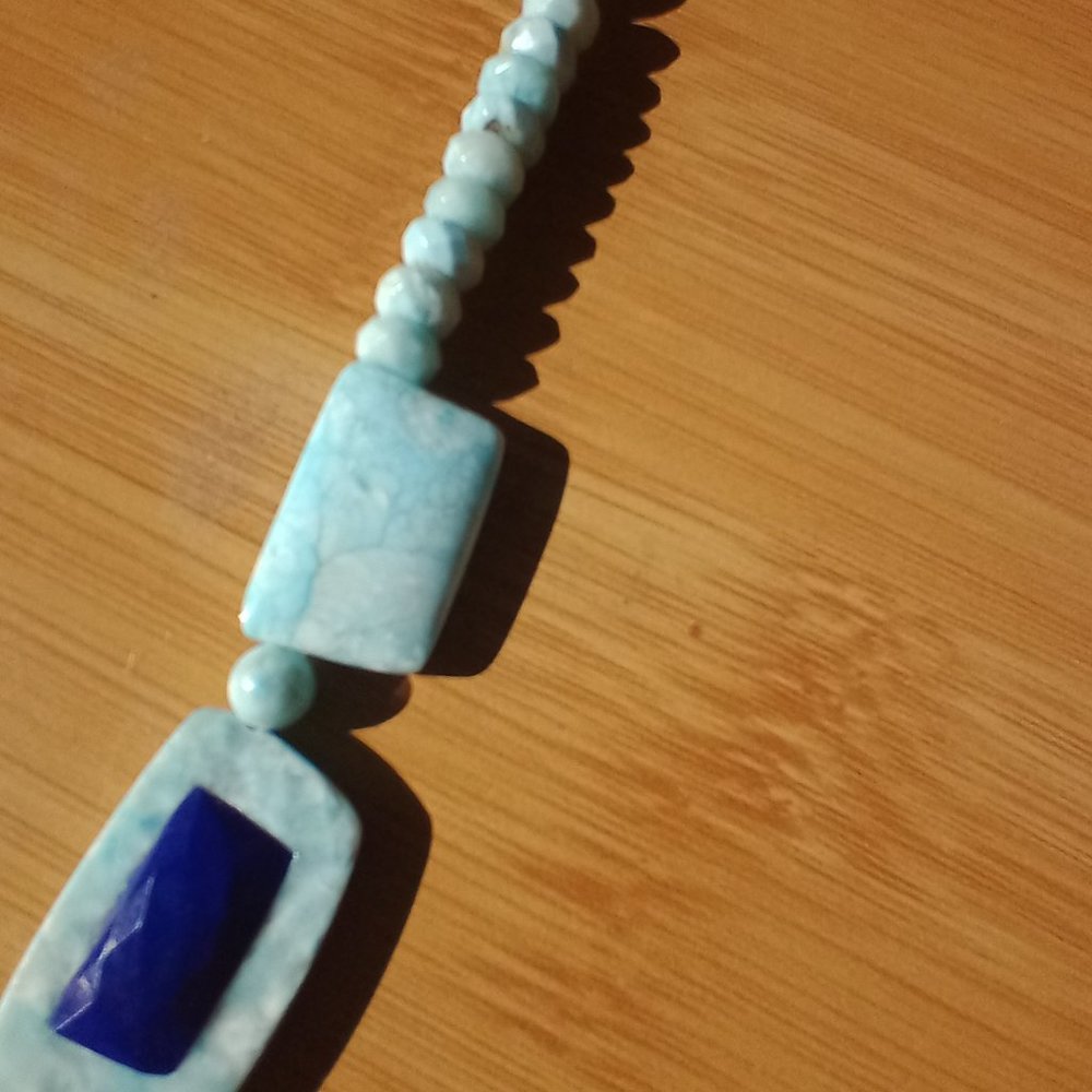 Jay King DTR Blue Aragonite and Lapis Bead 20" Sterling Silver Necklace - Picture 10 of 16